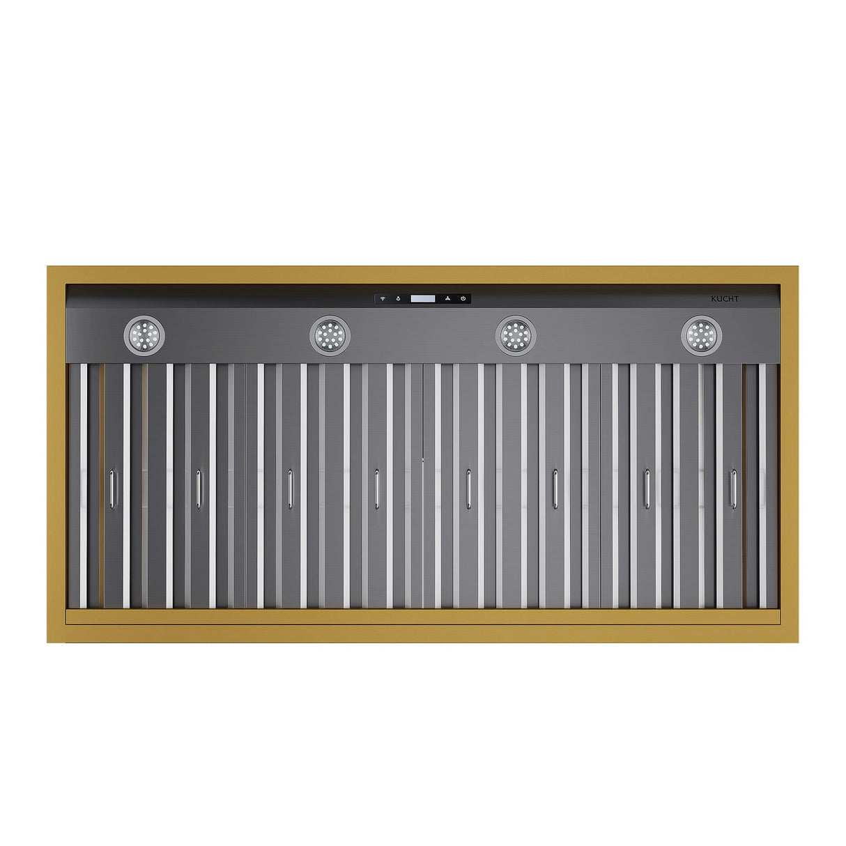 48 in. KUCHT 600 CFM Wall Mounted Range Hood in Stainless Steel with Gold Accents