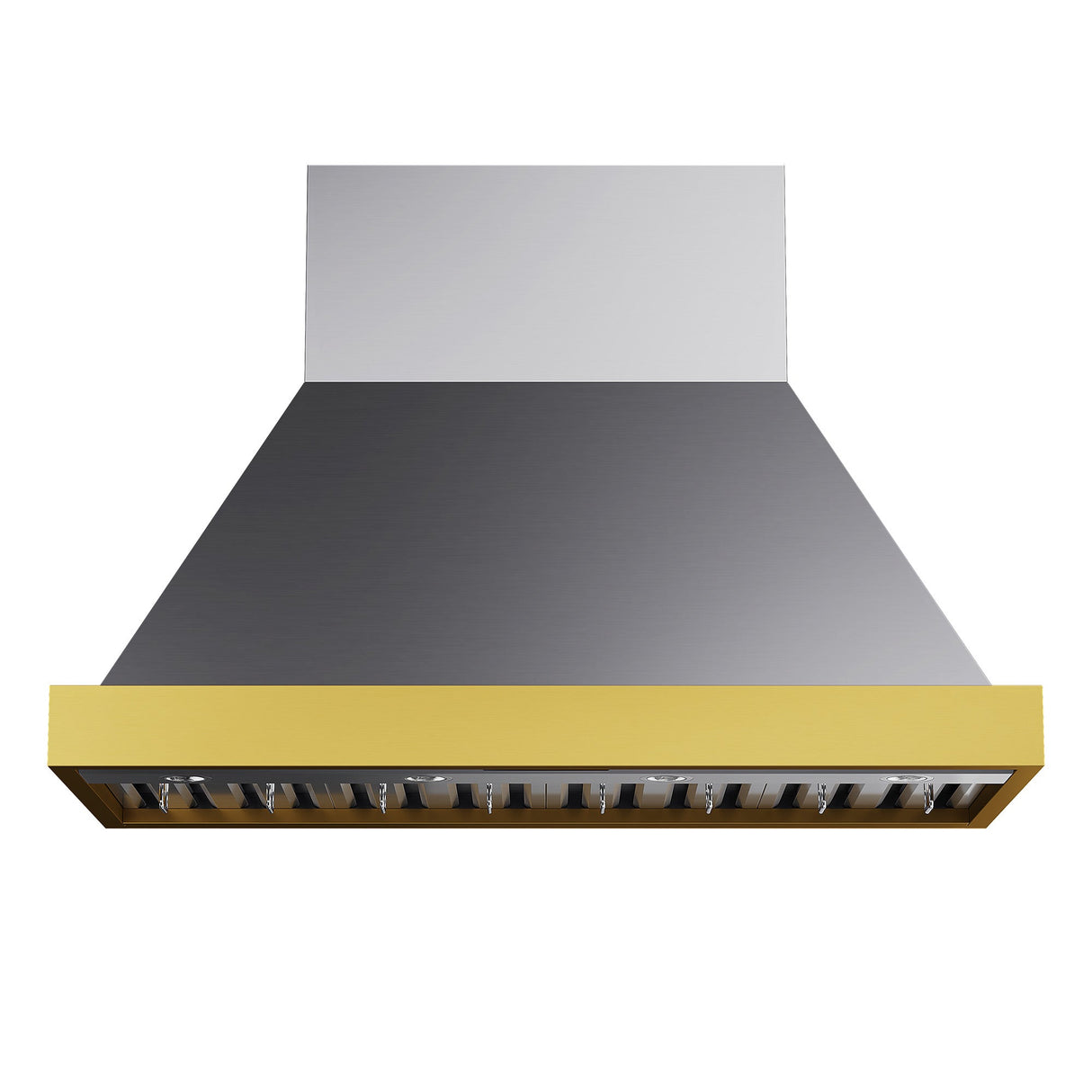 48 in. KUCHT 600 CFM Wall Mounted Range Hood in Stainless Steel with Gold Accents