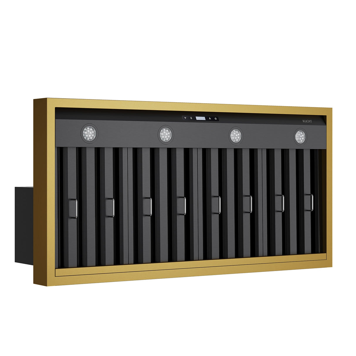 48 in. KUCHT 600 CFM Wall Mounted Range Hood in Titanium Stainless Steel with Gold Accents