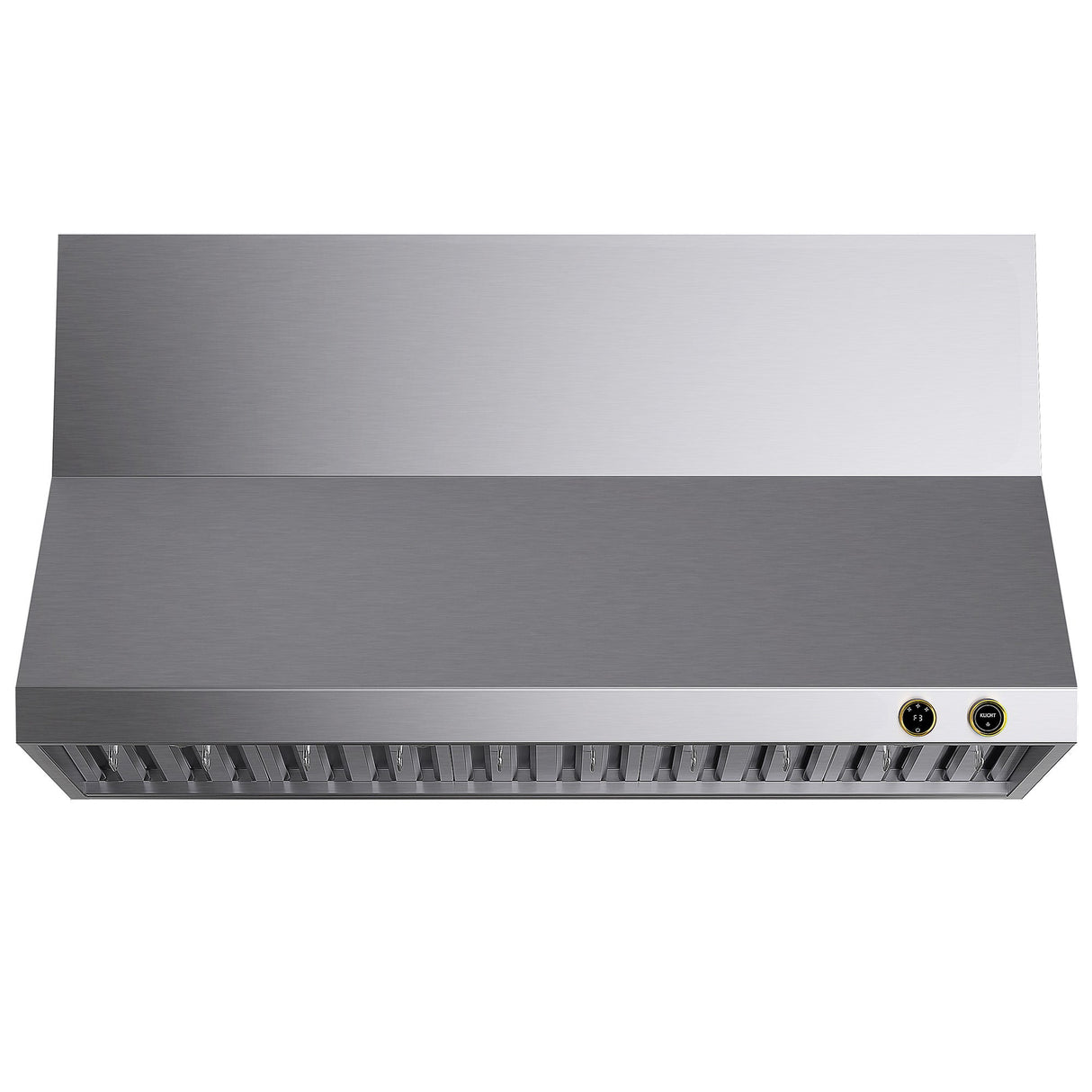60 in. 900 1200 CFM Ducted Wall Mount Range Hood in Stainless Steel with Gold Accents and Digital Controls