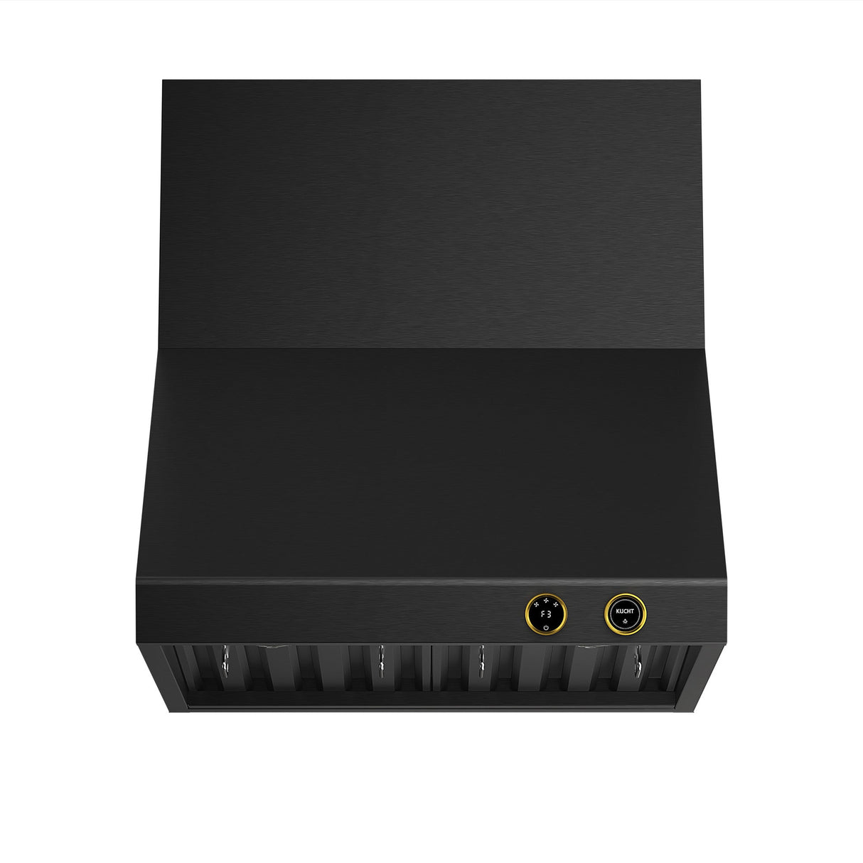 30 in. 900 1200 CFM Ducted Wall Mount Range Hood in Titanium Stainless Steel with Gold Accents and Digital Controls