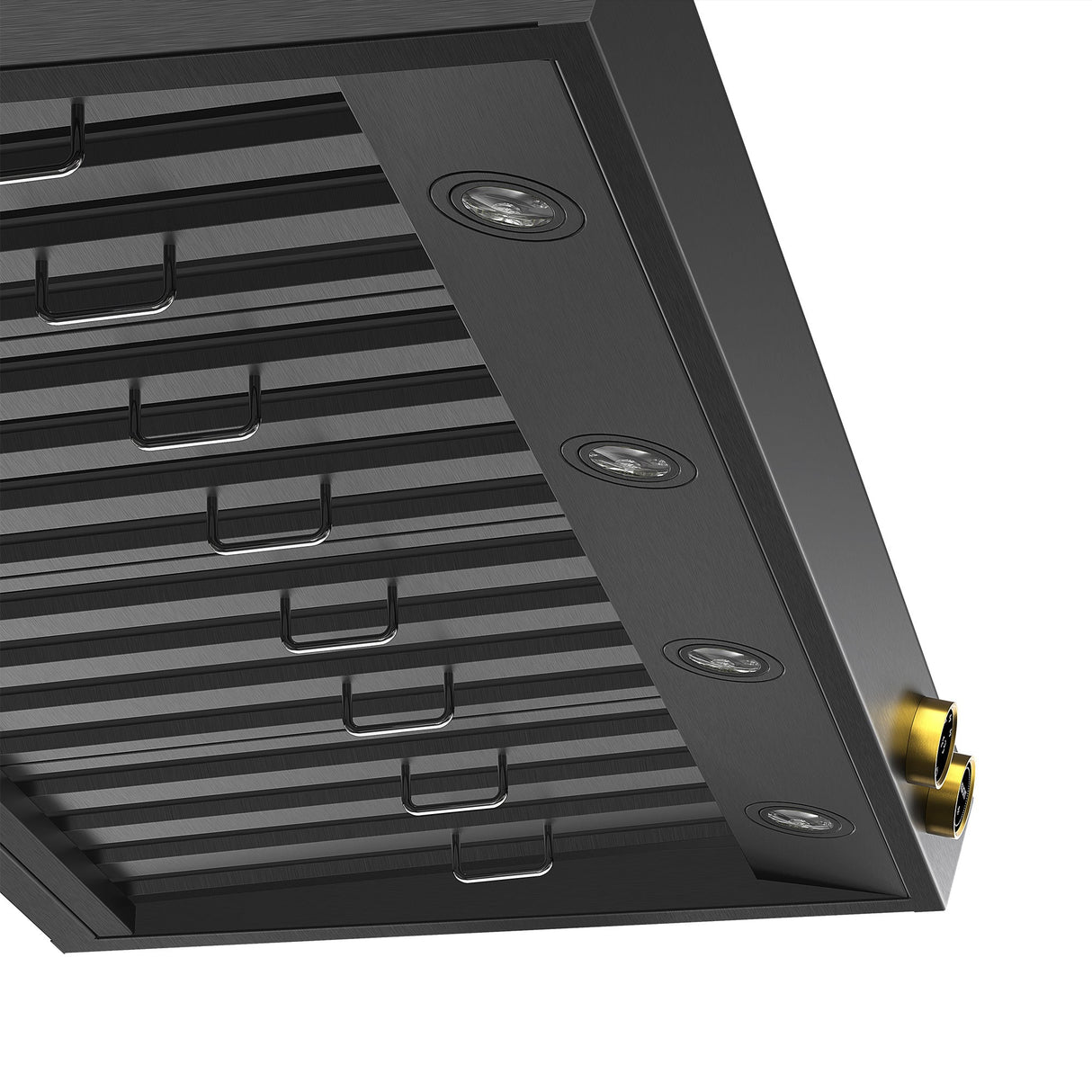 48 in. 900 1200 CFM Ducted Wall Mount Range Hood in Titanium Stainless Steel with Gold Accents and Digital Controls