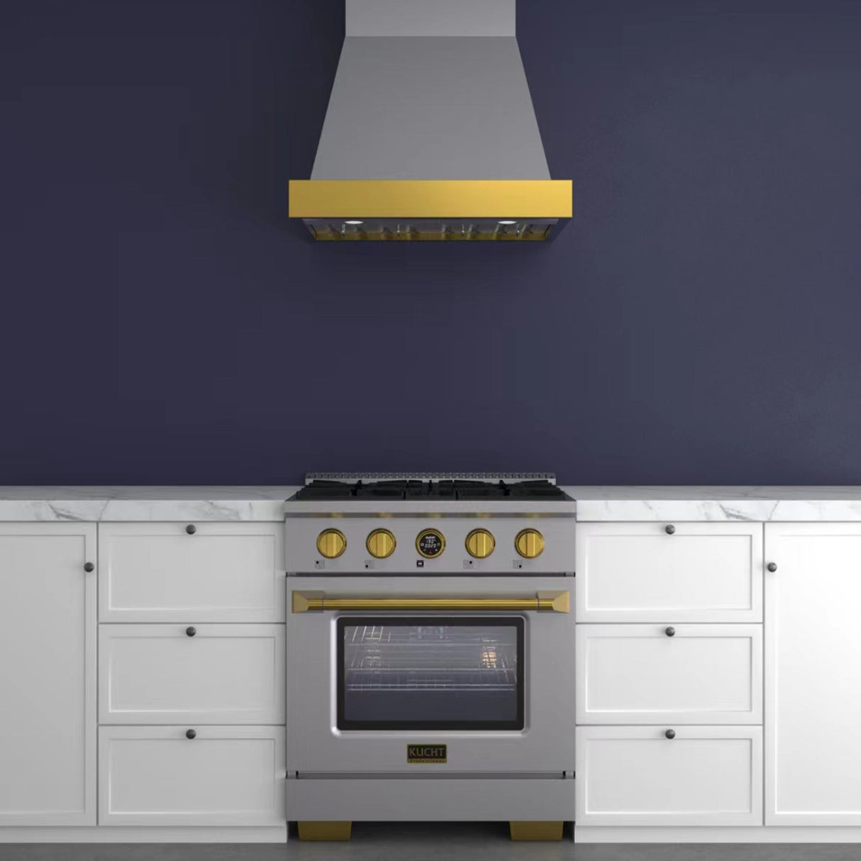 30 in. 4.2 cu. ft. 4 Burners Dual Fuel Range for Natural Gas in Stainless Steel with Kucht Horus Thermostat