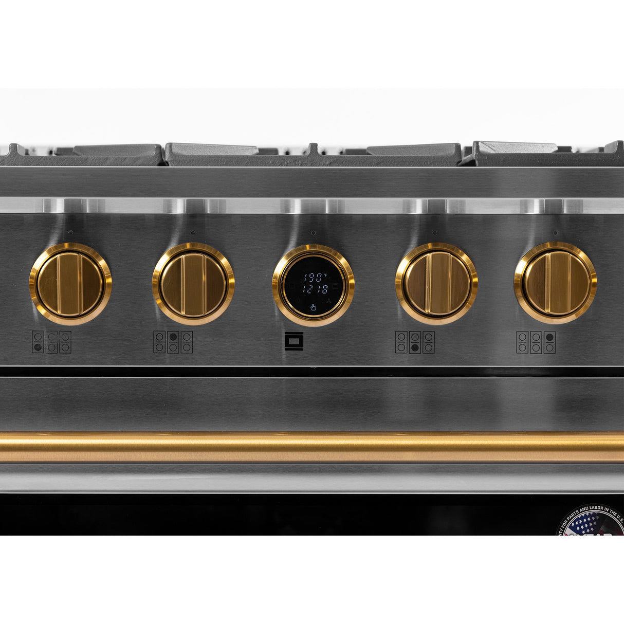 36 in. 5.2 cu. ft. 6 Burners Dual Fuel Range for Natural Gas in Stainless Steel with Kucht Horus Thermostat