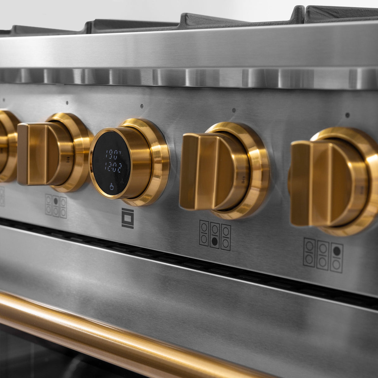 36 in. 5.2 cu. ft. 6 Burners Dual Fuel Range for Natural Gas in Stainless Steel with Kucht Horus Thermostat