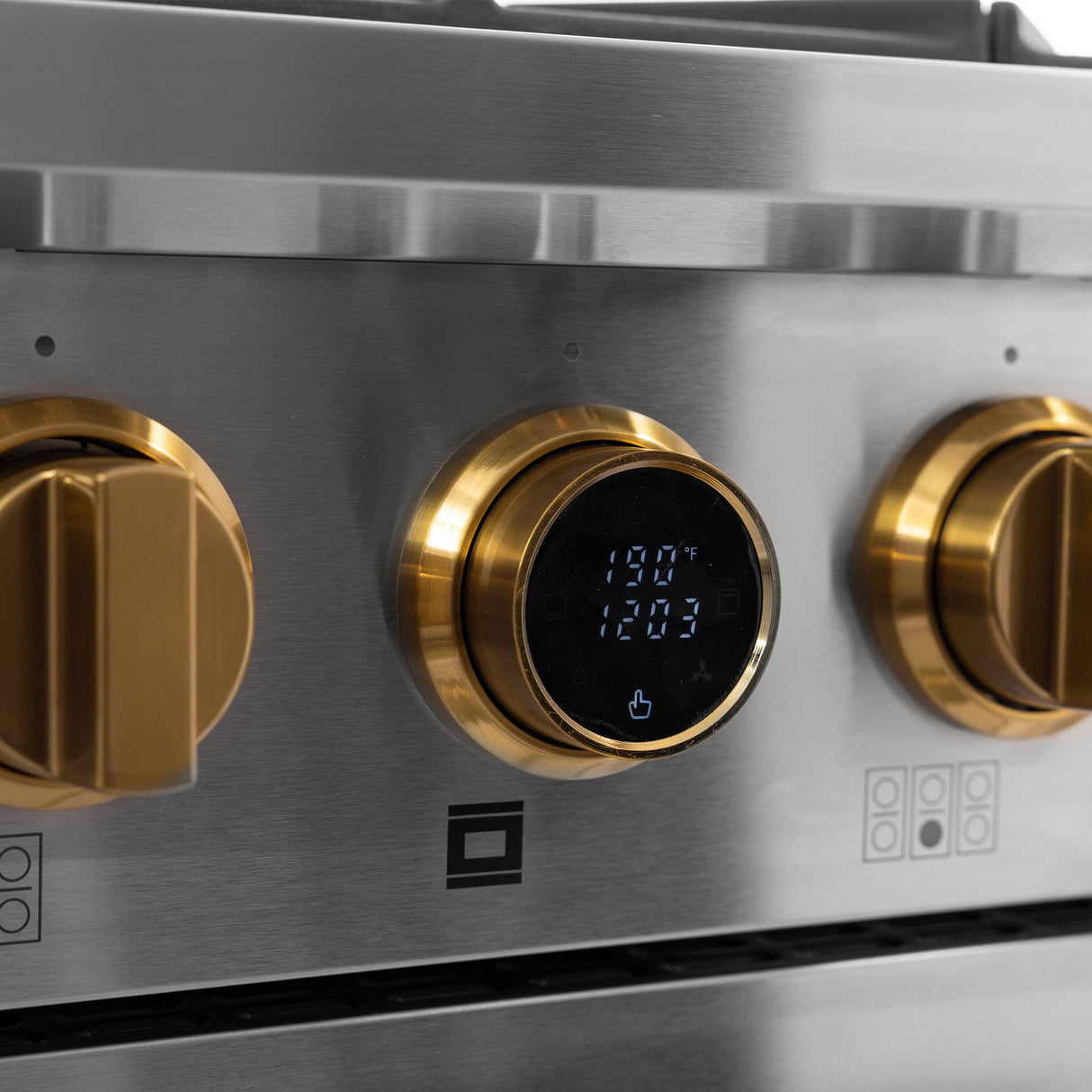 36 in. 5.2 cu. ft. 6 Burners Dual Fuel Range for Propane Gas in Stainless Steel with Kucht Horus Thermostat