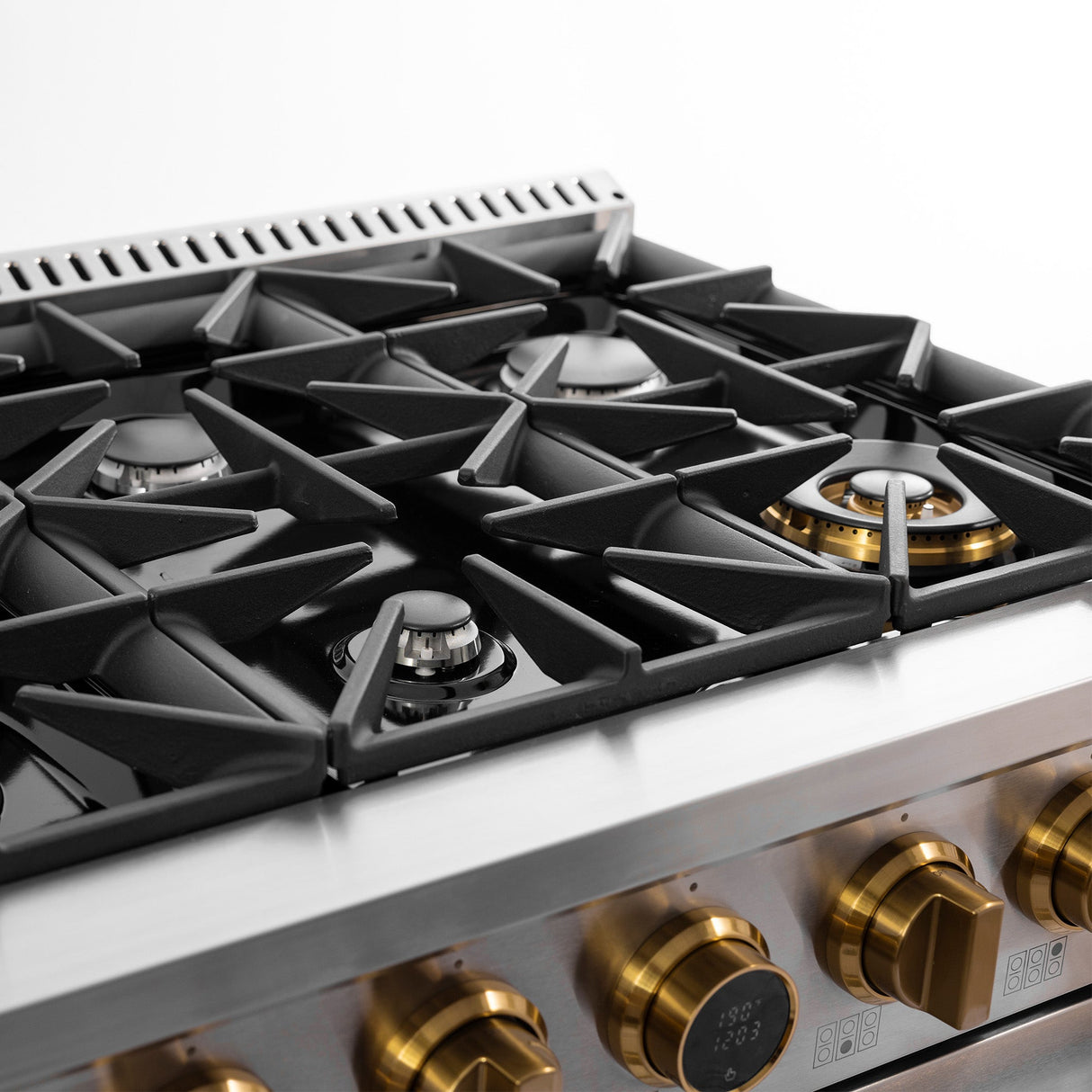 36 in. 5.2 cu. ft. 6 Burners Dual Fuel Range for Natural Gas in Stainless Steel with Kucht Horus Thermostat