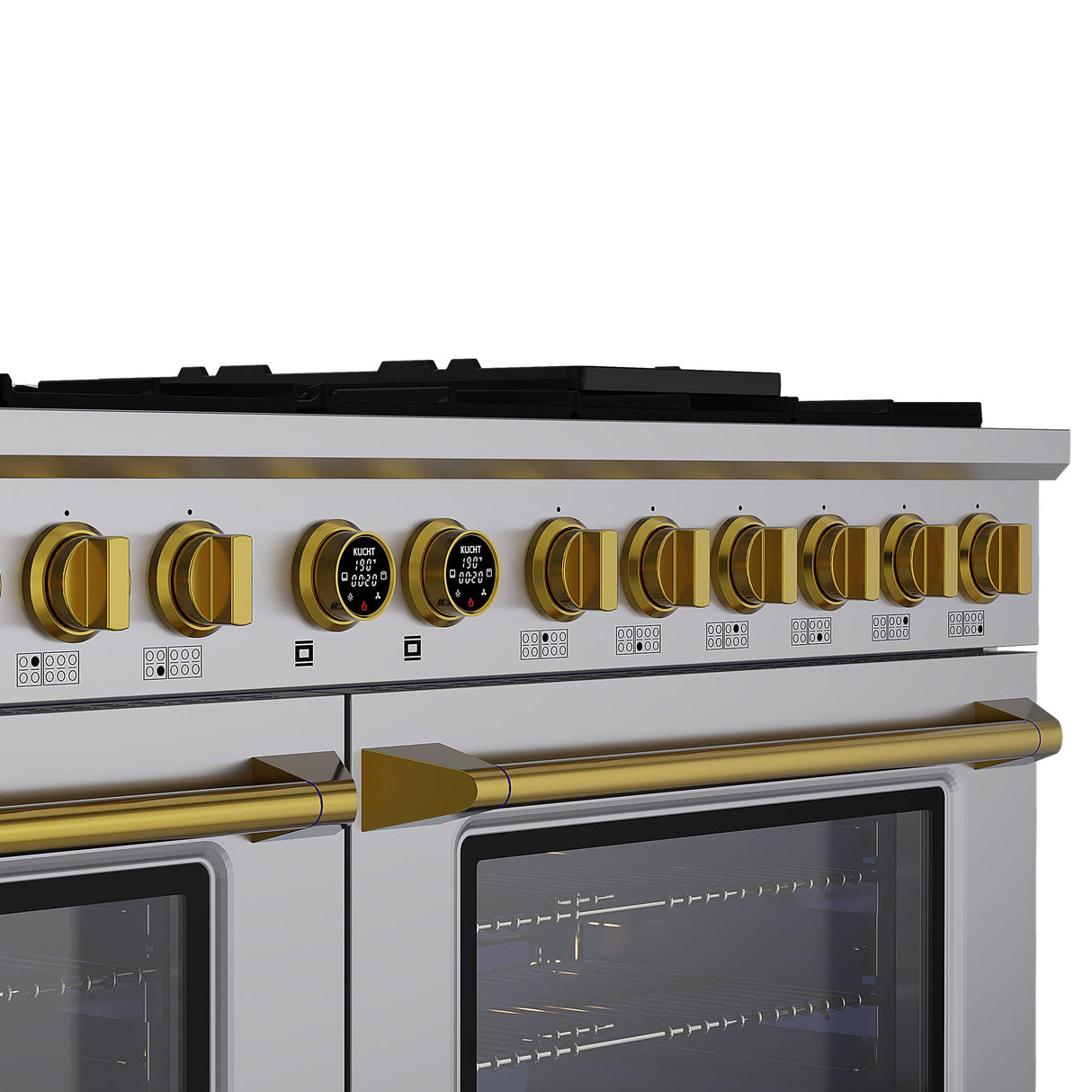 60 in. 8.4 cu. ft. 8 Burners Dual Fuel Range for Propane Gas in Stainless Steel with Kucht Horus Thermostat
