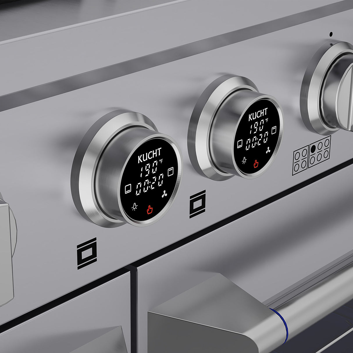 60 in. 8.4 cu. ft. 8 Burners Dual Fuel Range for Propane Gas in Stainless Steel with Kucht Horus Thermostat