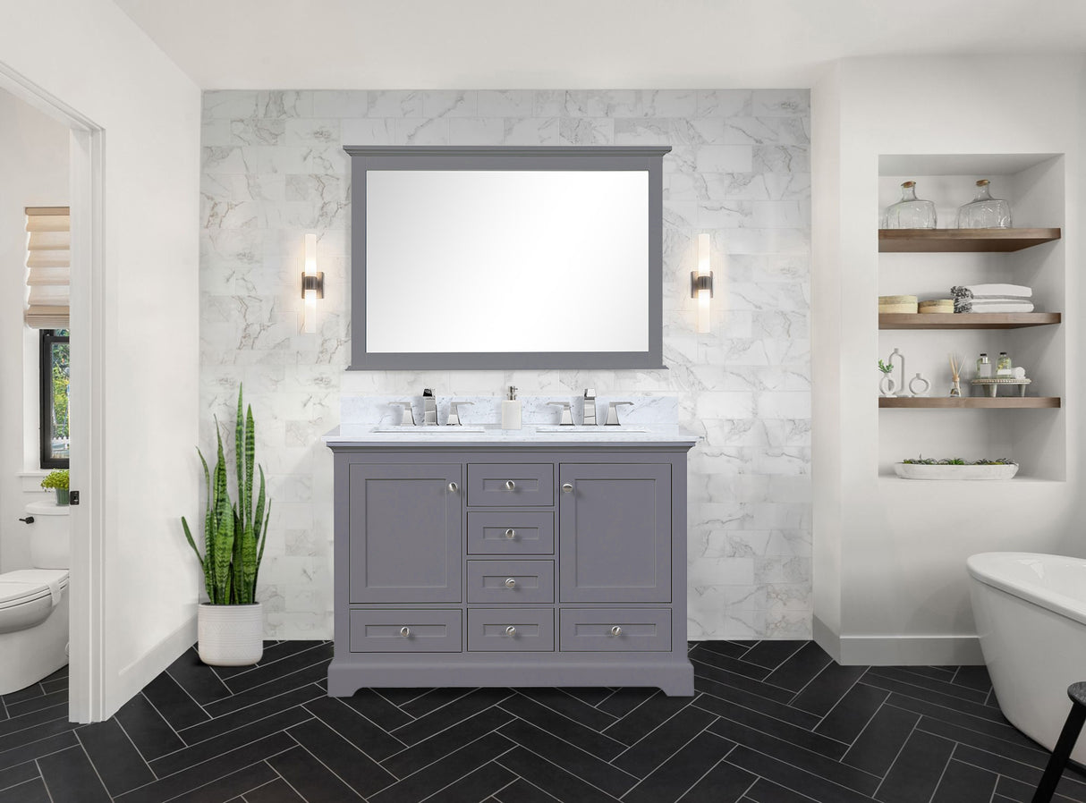 Dukes 48 in. W x 22 in. D Dark Grey Double Bath Vanity