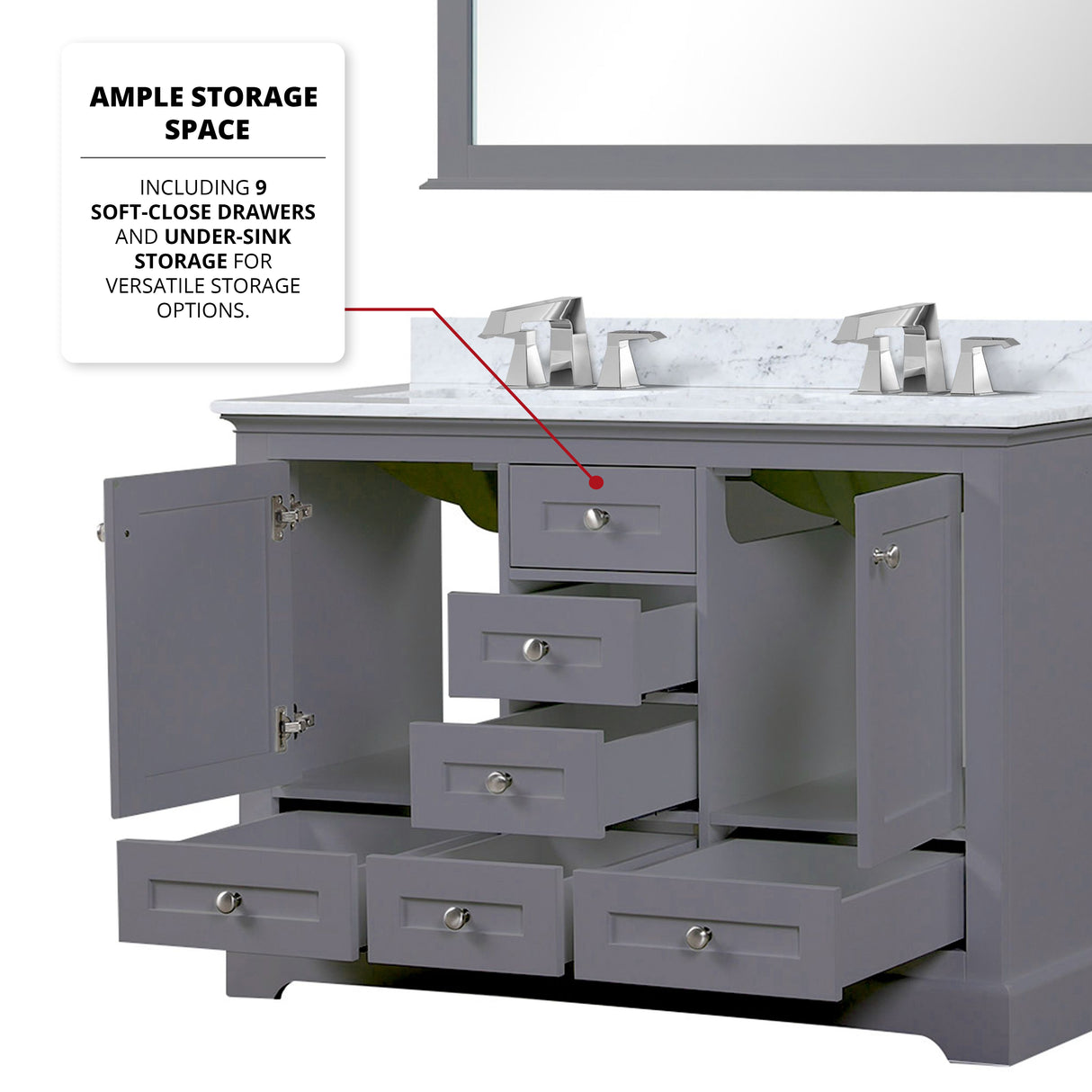 Dukes 48 in. W x 22 in. D Dark Grey Double Bath Vanity