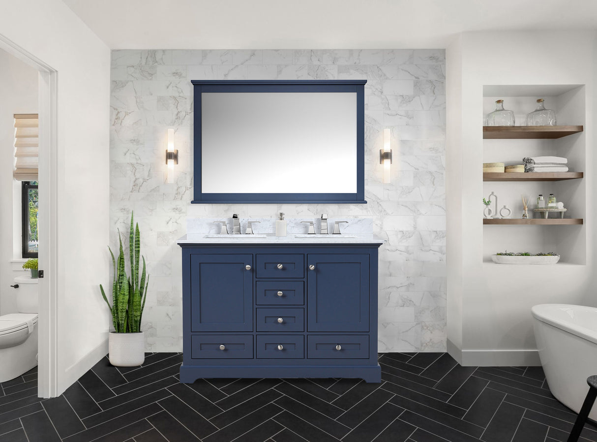 Dukes 48 in. W x 22 in. D Navy Blue Double Bath Vanity
