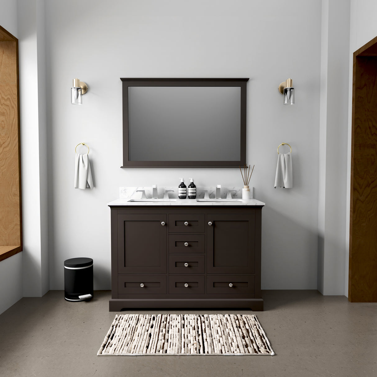 Dukes 48 in. W x 22 in. D Espresso Double Bath Vanity