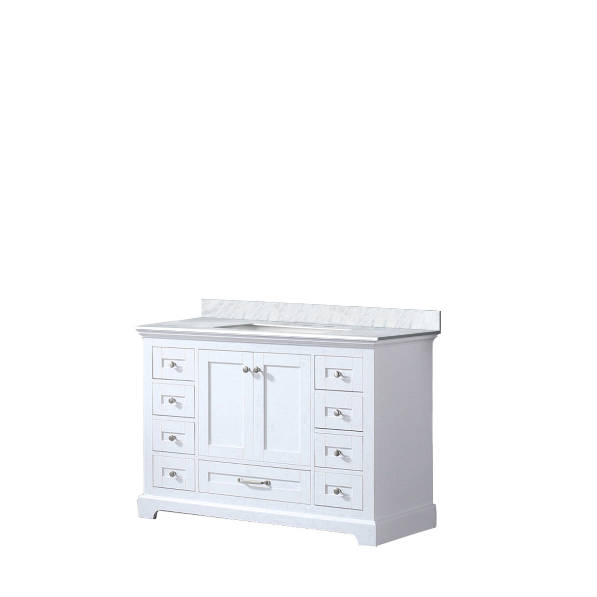 Dukes 48 in. Bathroom Freestanding Bathroom Vanity With Undermount Ceramic Sink with White Carrara Marble Top