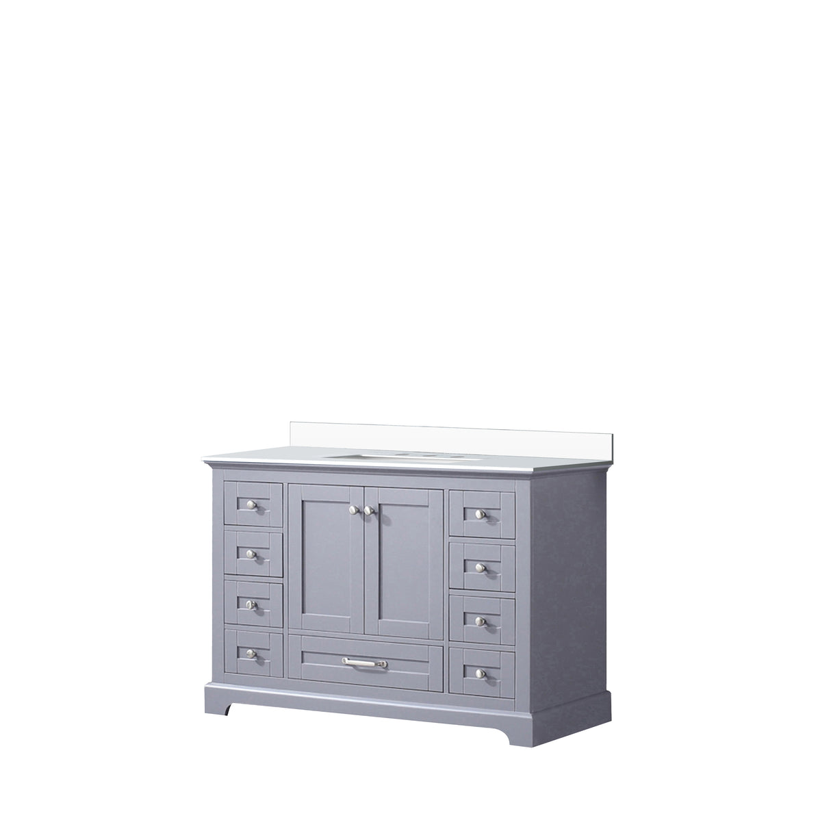 Dukes 48 in. Freestanding Bathroom Vanity with White Quartz Top, White Square Sink
