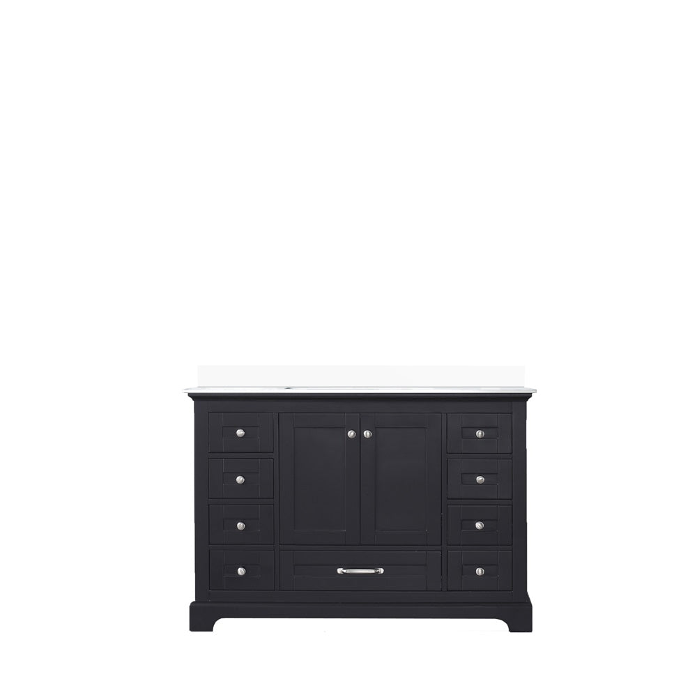 Dukes 48 in. Freestanding Bathroom Vanity with White Quartz Top, White Square Sink