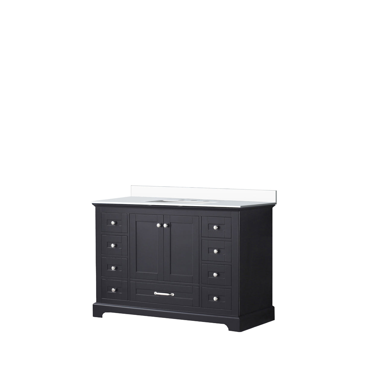 Dukes 48 in. Freestanding Bathroom Vanity with White Quartz Top, White Square Sink