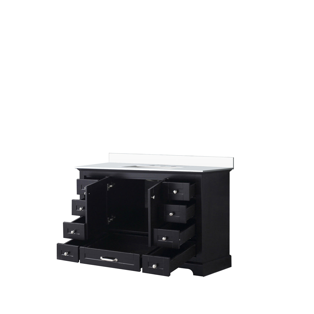 Dukes 48 in. Freestanding Bathroom Vanity with White Quartz Top, White Square Sink