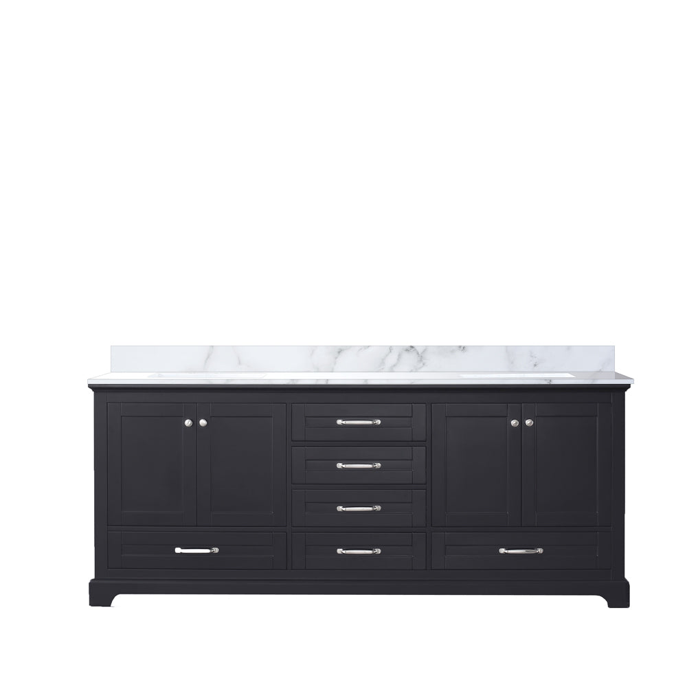 Dukes 80 in. Bathroom Freestanding Bathroom Vanity With Undermount Ceramic Sink with White Carrara Marble Top