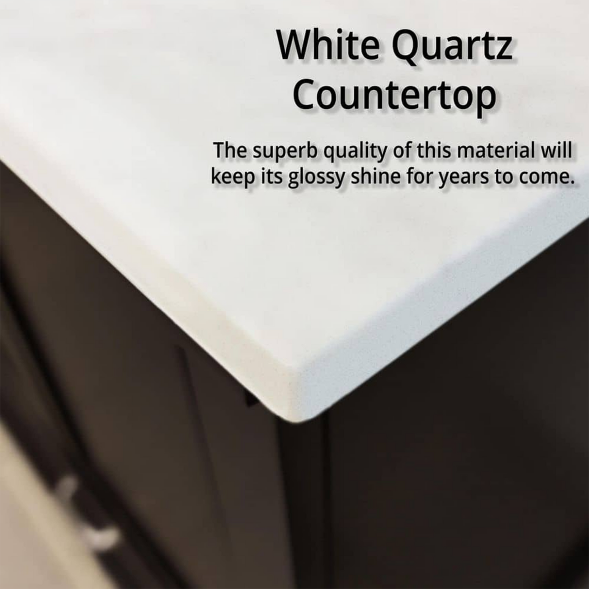 Dukes 84 in. Freestanding Bathroom Vanity with White Quartz Top, White Square Sink