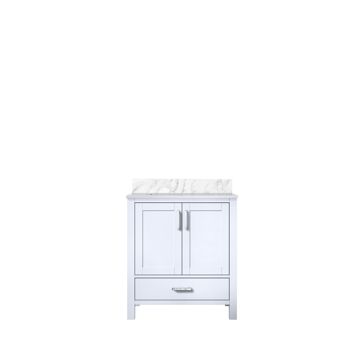 Jacques 30 in. Bathroom Freestanding Bathroom Vanity With Undermount Ceramic Sink, White Carrara Marble