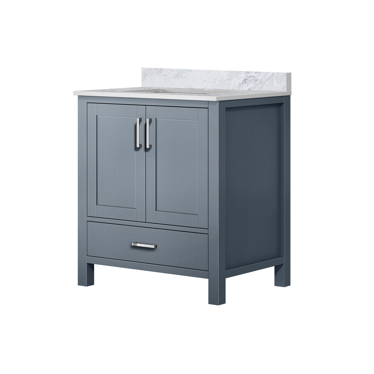 Jacques 30 in. Bathroom Freestanding Bathroom Vanity With Undermount Ceramic Sink, White Carrara Marble