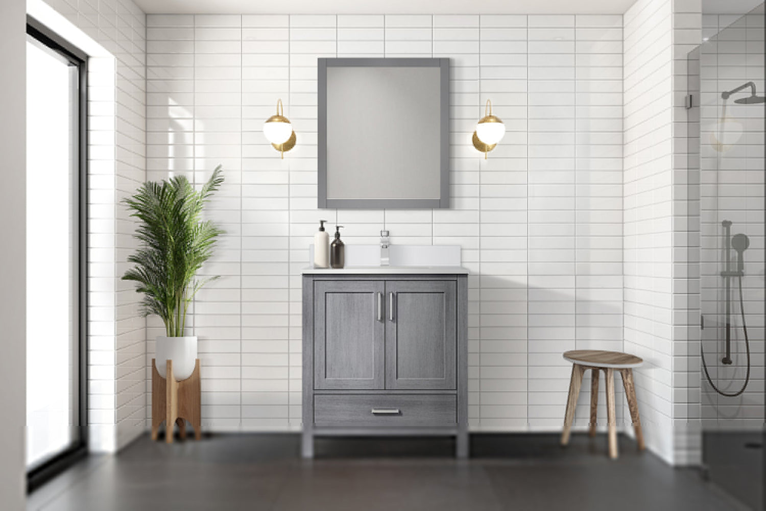 Jacques 72 in. Freestanding Bathroom Vanity with White Quartz Top, White Square Sink