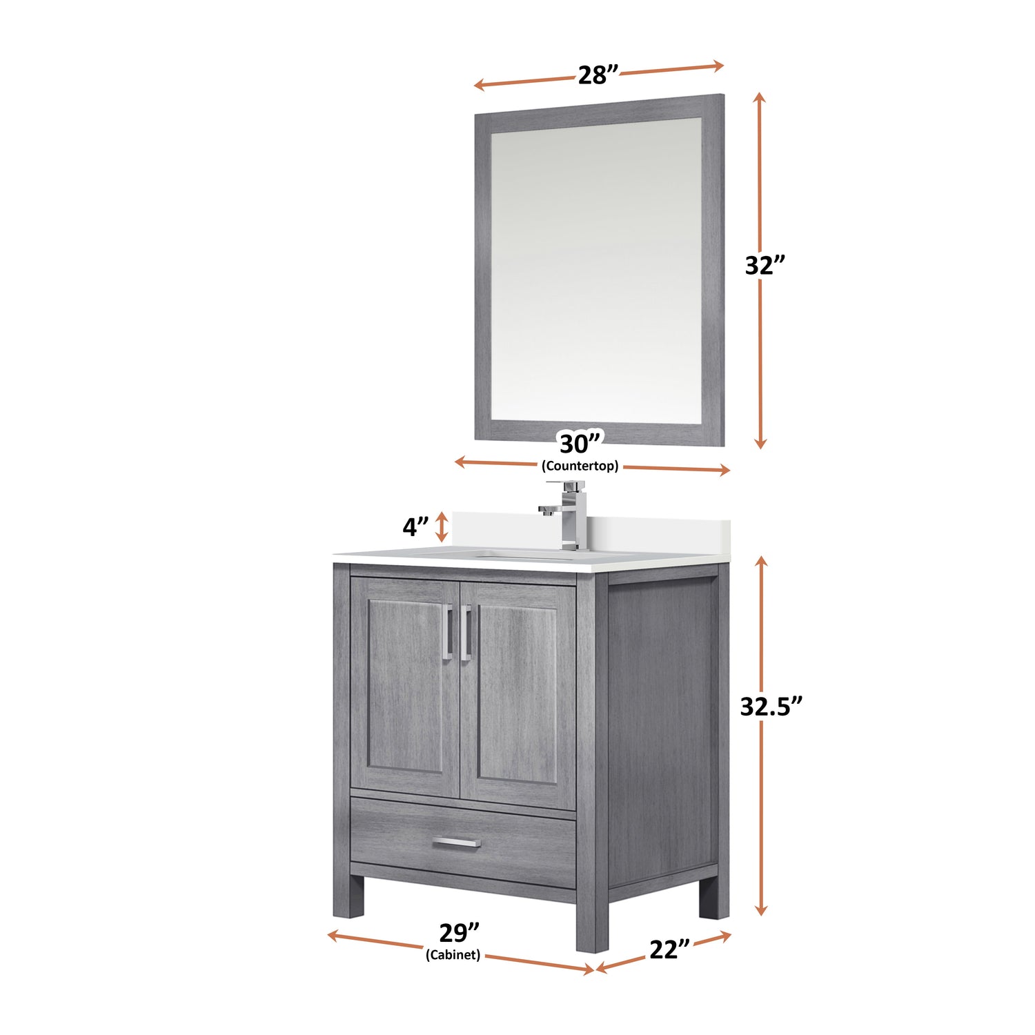 Jacques 72 in. Freestanding Bathroom Vanity with White Quartz Top, White Square Sink