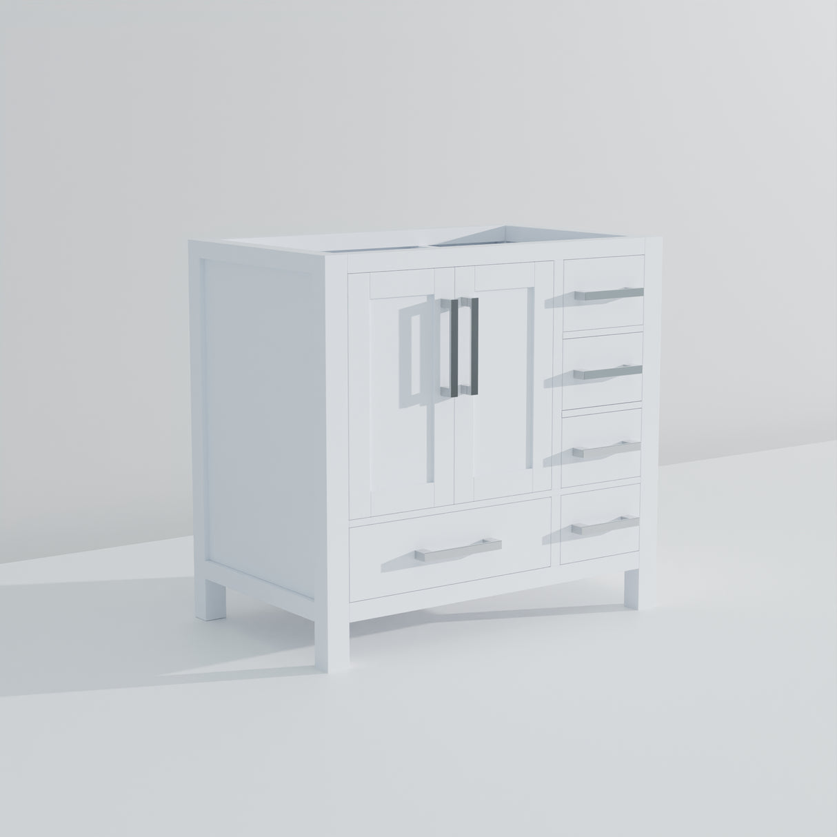 Jacques 36 in. W x 22 in. D Left Offset White Bath Vanity