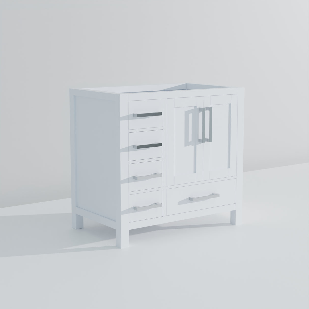 Jacques 36 in. W x 22 in. D Right Offset White Bath Vanity