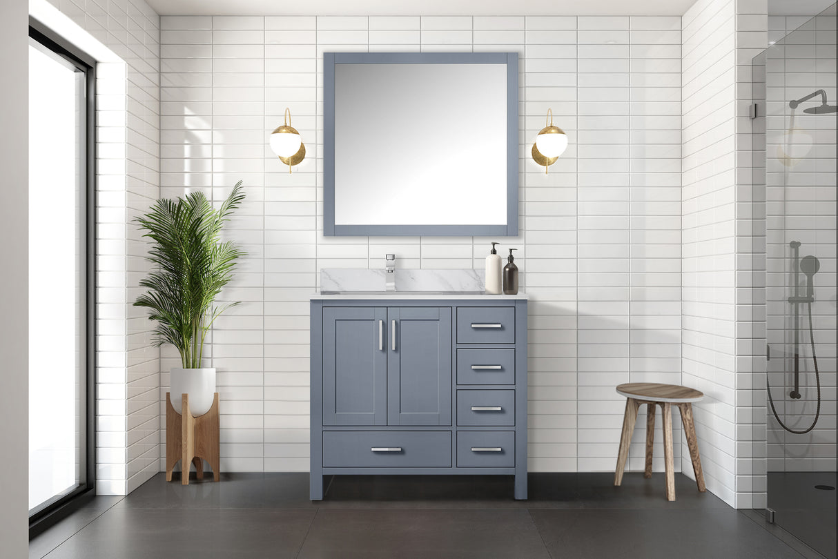 Jacques 36 in. W x 22 in. D Left Offset Dark Grey Bath Vanity