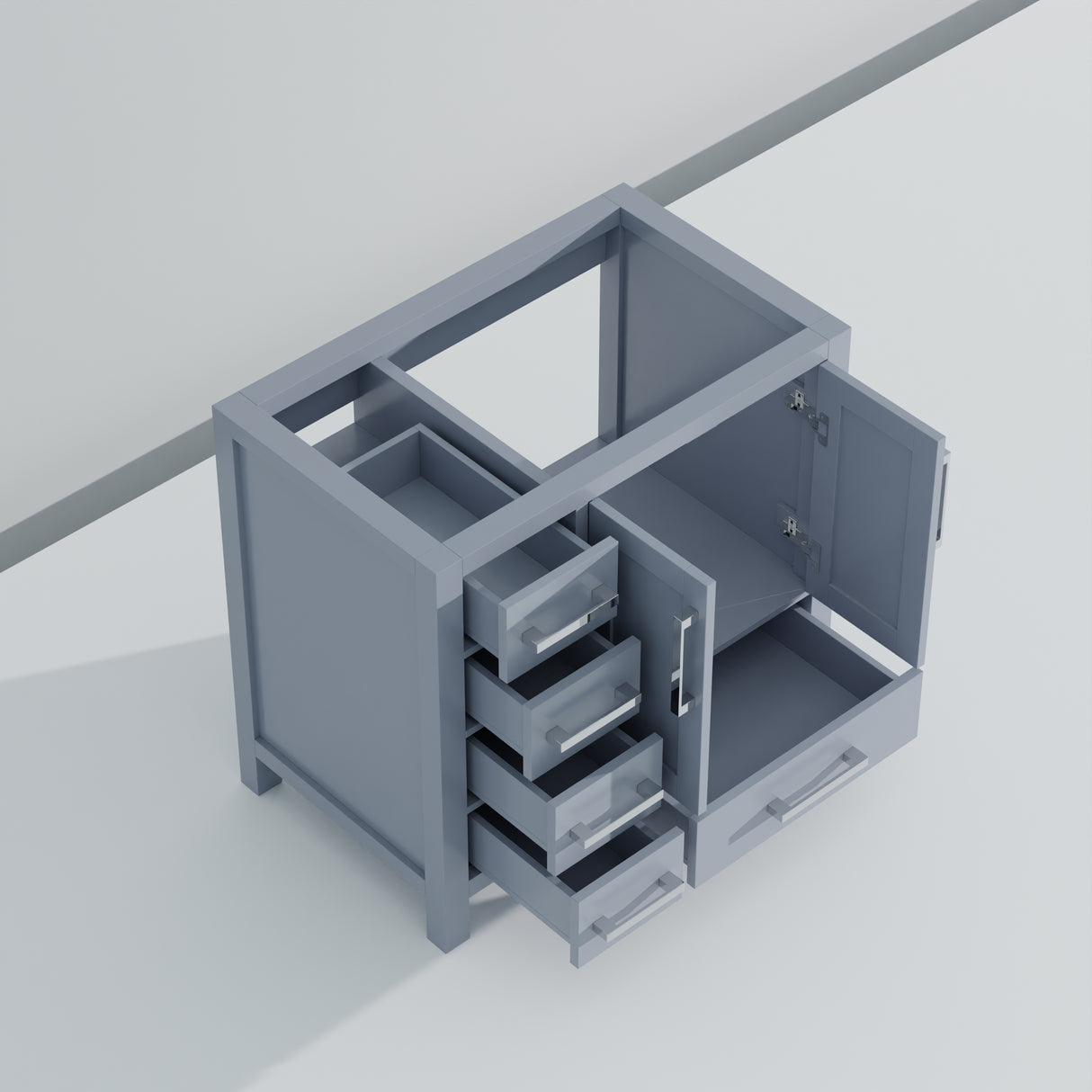 Jacques 36 in. W x 22 in. D Right Offset Dark Grey Bath Vanity