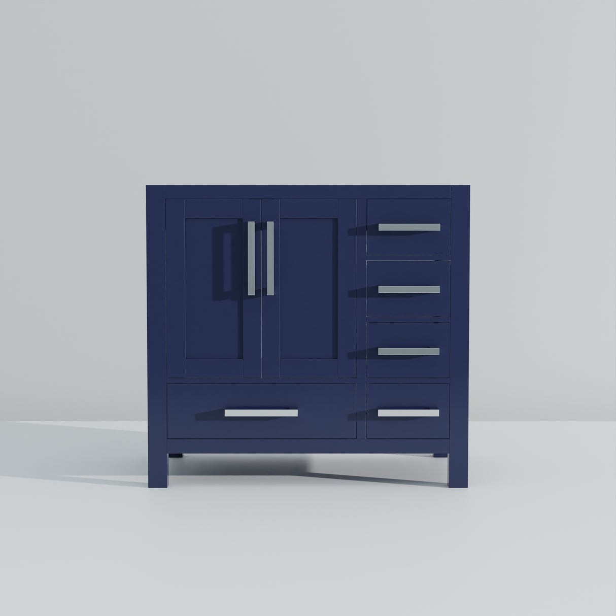 Jacques 36 in. W x 22 in. D Left Offset Navy Blue Bath Vanity