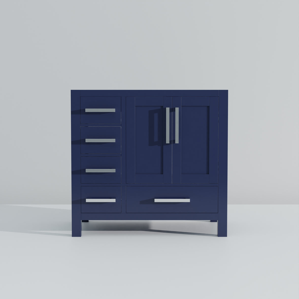 Jacques 36 in. W x 22 in. D Right Offset Navy Blue Bath Vanity