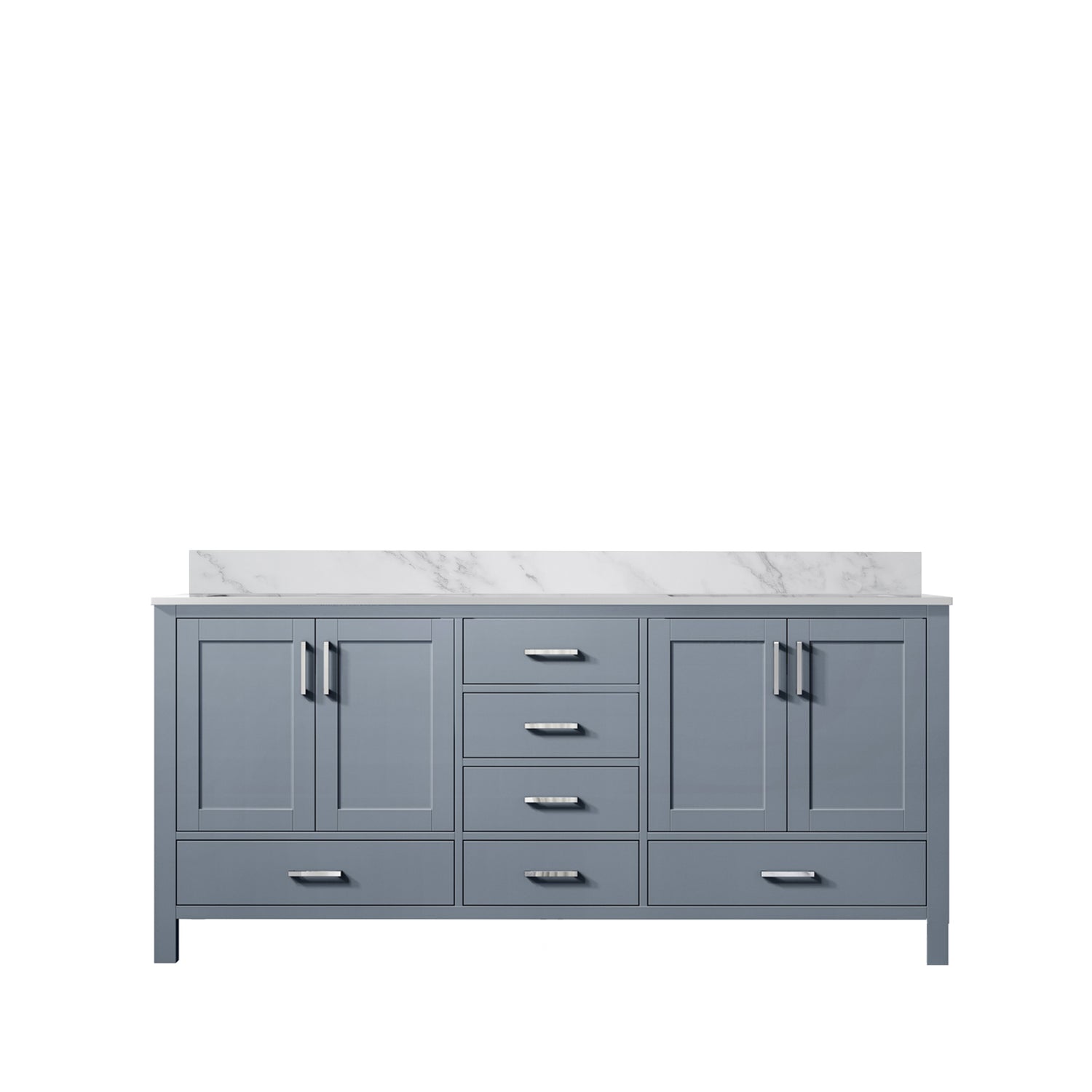 Jacques 60 in. Freestanding Bathroom Vanity with White Carrara Marble Top, White Square Sink