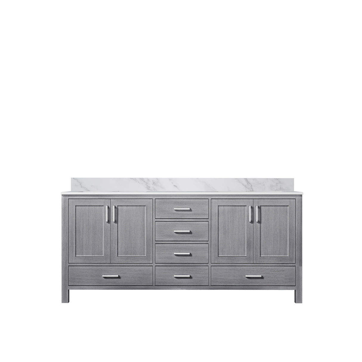 Jacques 72 in. Freestanding Bathroom Vanity With Undermount Ceramic Sink, White Carrara Marble