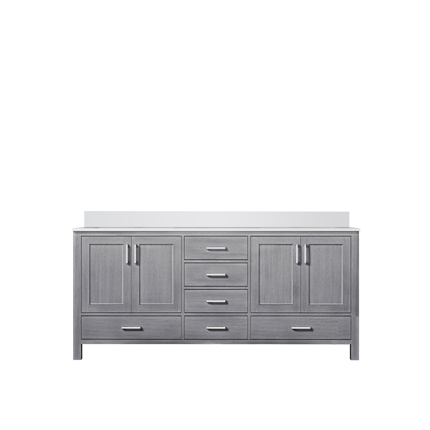 Jacques 72 in. Freestanding Bathroom Vanity with White Quartz Top, White Square Sink