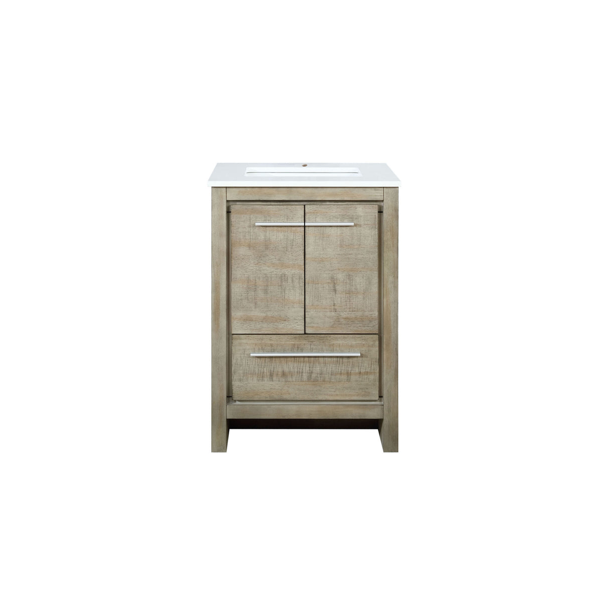 Lafarre 24 in. Rustic Acacia Freestanding Bathroom Vanity with White Quartz Top, and White Square Sink