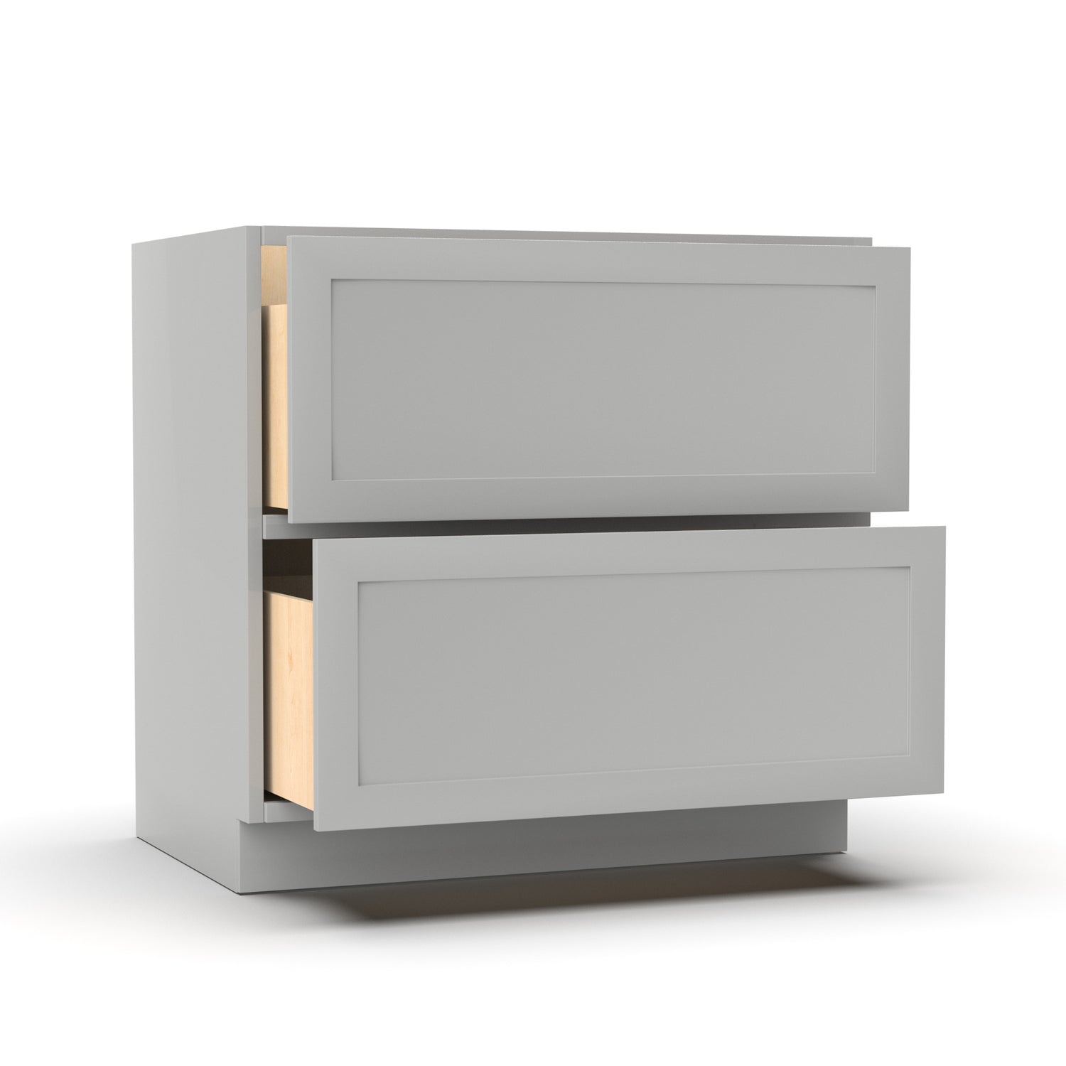 Liberty Shaker Ashen - 36 Inch Double Drawer Base Cabinet - 36" Width x 34.5" Height x 24" Depth