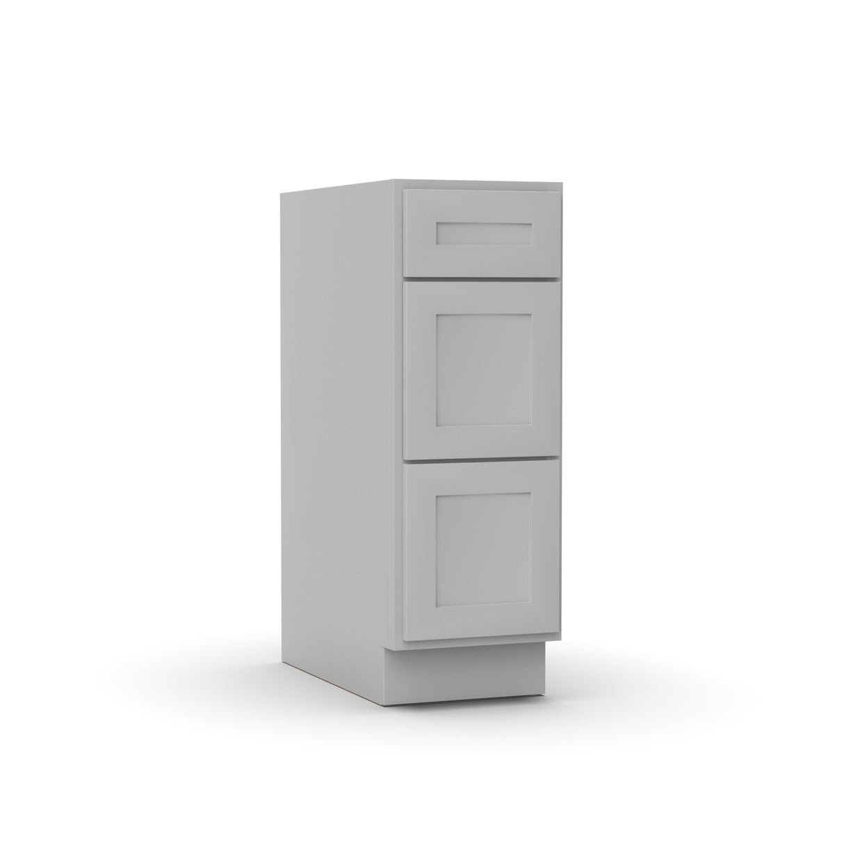 Liberty Shaker Ashen - 12 Inch Three Drawer Base Cabinet - 12" Width x 34.5" Height x 24" Depth
