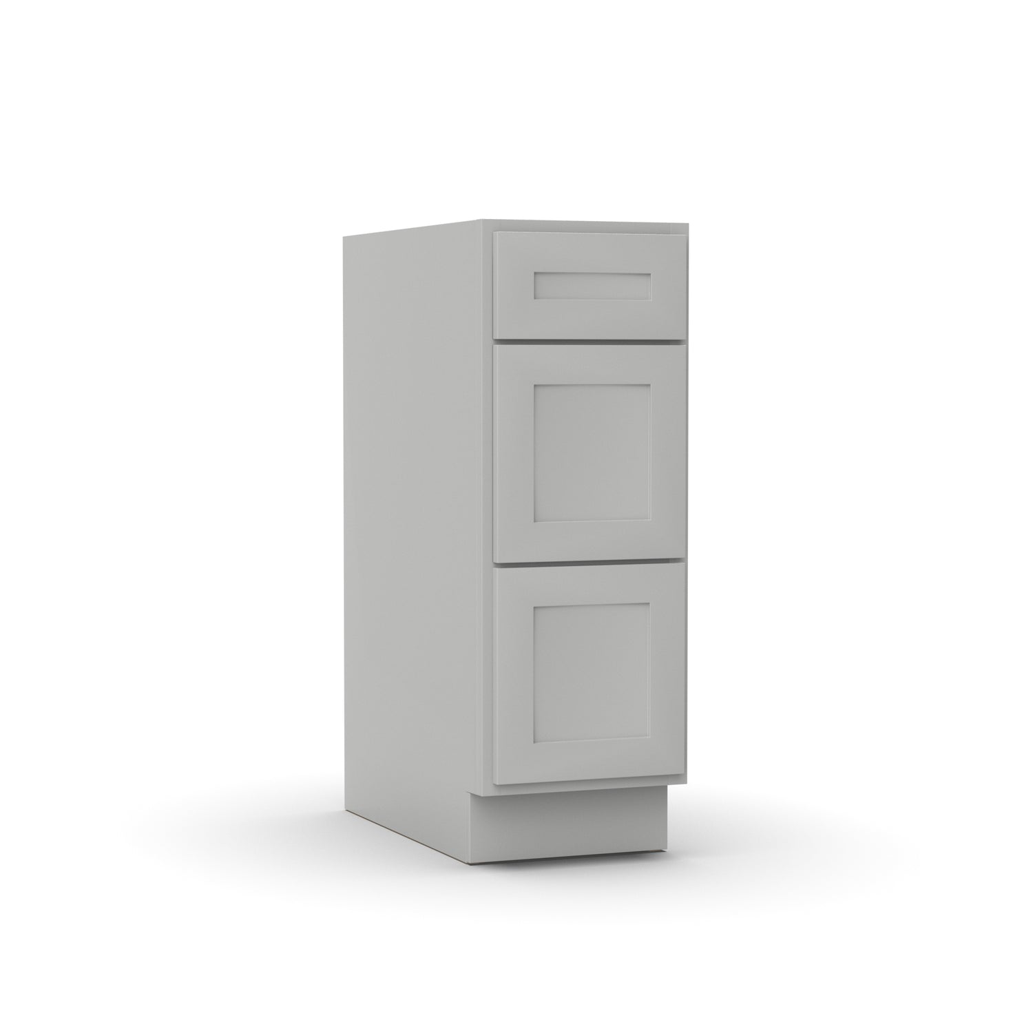 Liberty Shaker Ashen - 12 Inch Three Drawer Base Cabinet - 12" Width x 34.5" Height x 24" Depth