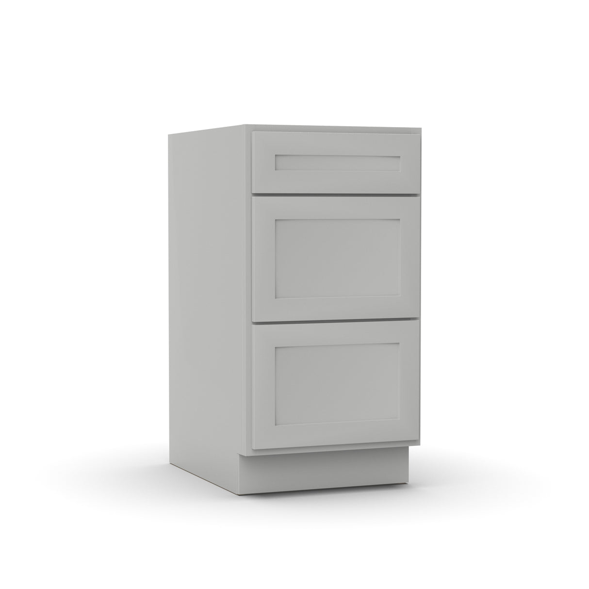 Liberty Shaker Ashen - 18 Inch Three Drawer Base Cabinet - 18" Width x 34.5" Height x 24" Depth