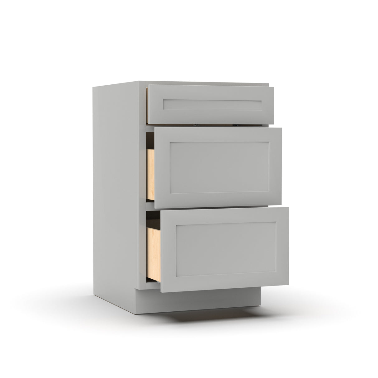 Liberty Shaker Ashen - 21 Inch Three Drawer Base Cabinet - 21" Width x 34.5" Height x 24" Depth
