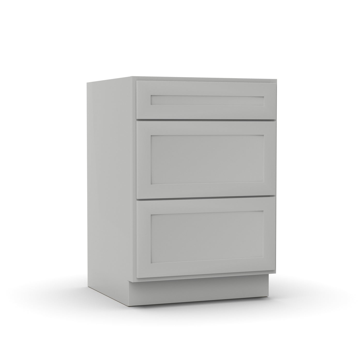 Liberty Shaker Ashen - 24 Inch Three Drawer Base Cabinet - 24" Width x 34.5" Height x 24" Depth