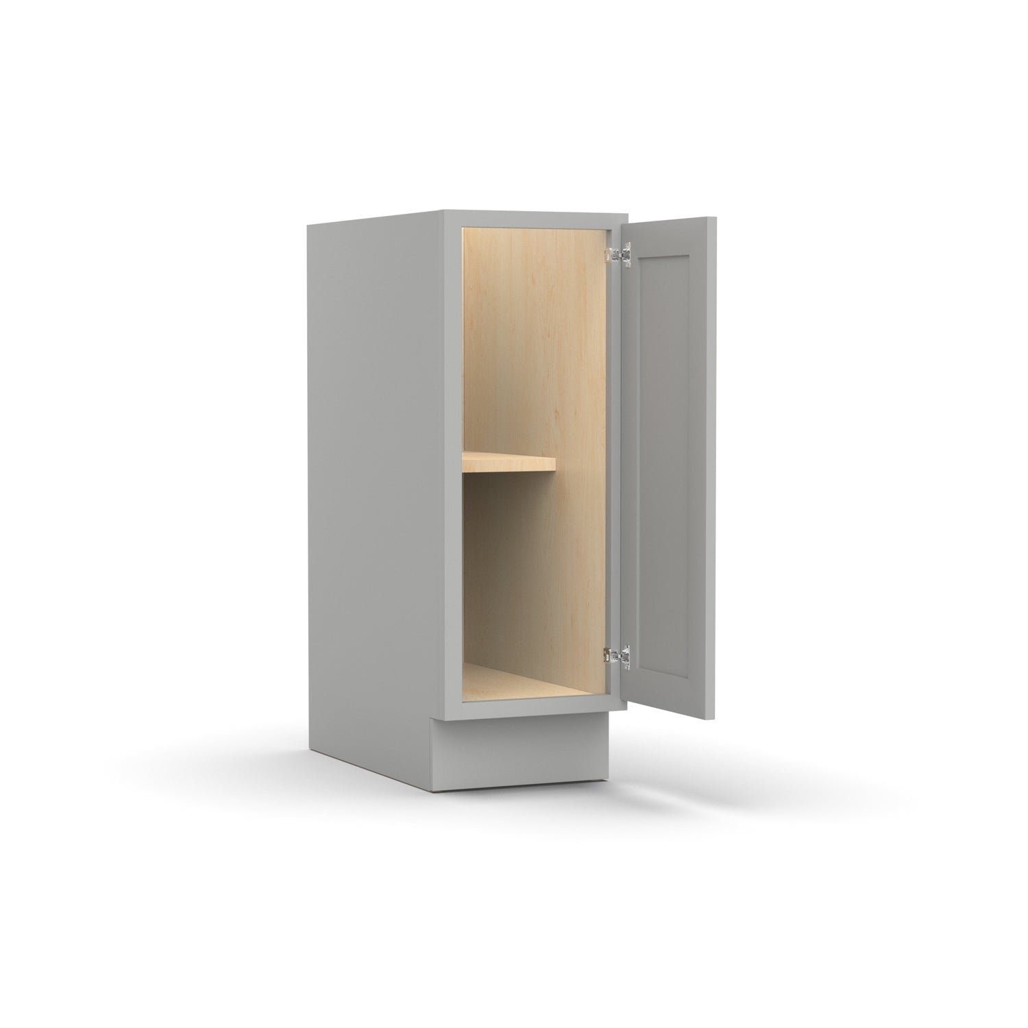 Liberty Shaker Ashen - 12 Inch Full Height Single Door Base Cabinet - 12" Width x 34.5" Height x 24" Depth