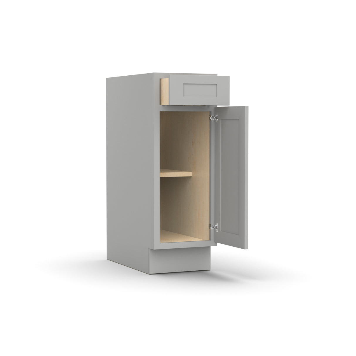 Liberty Shaker Ashen - 12 Inch Single Door Base Cabinet - 12" Width x 34.5" Height x 24" Depth