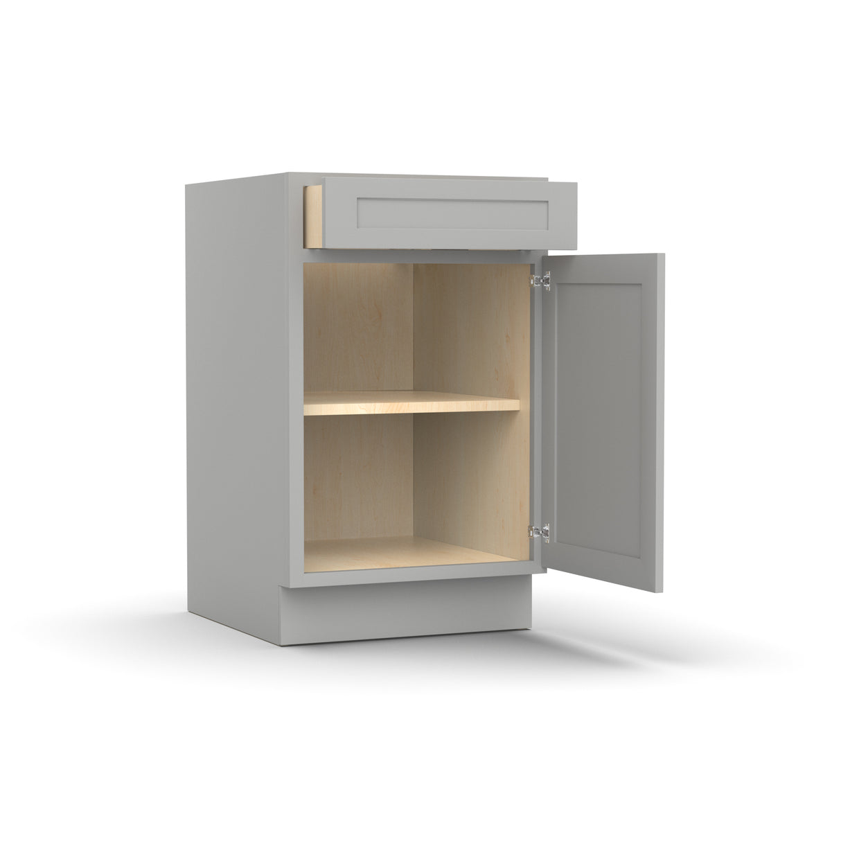 Liberty Shaker Ashen - 21 Inch Single Door Base Cabinet - 21" Width x 34.5" Height x 24" Depth