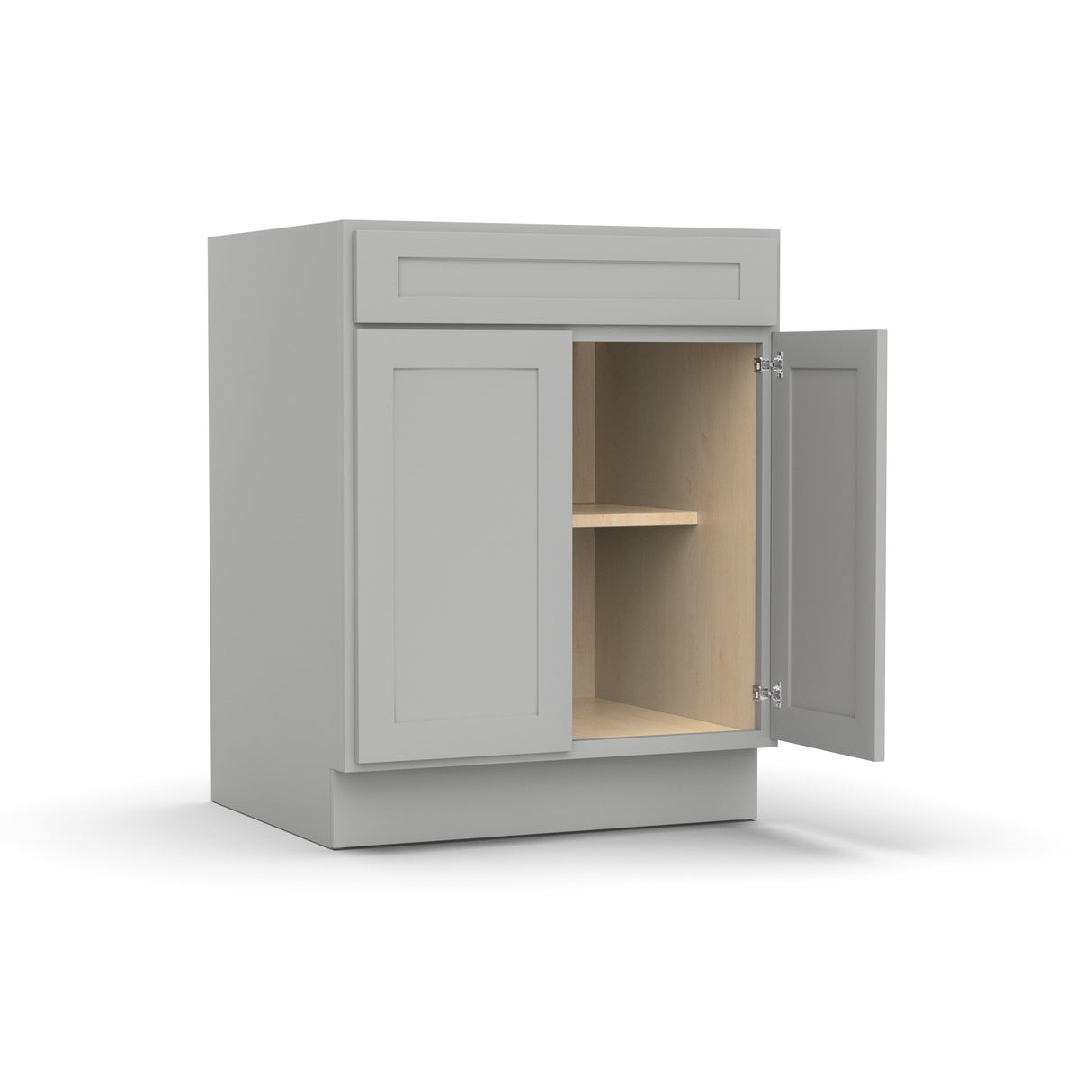 Liberty Shaker Ashen - 27 Inch Double Door Base Cabinet - 27" Width x 34.5" Height x 24" Depth