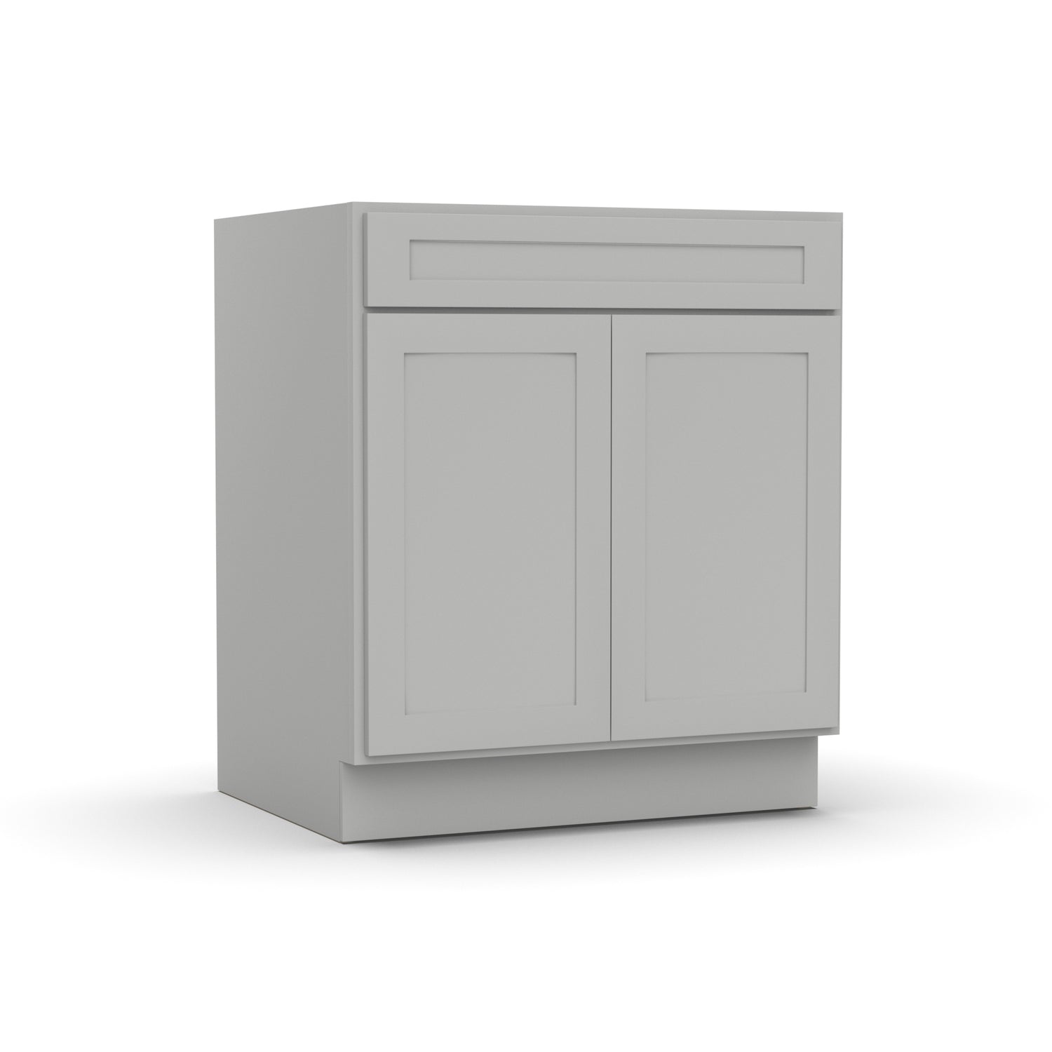 Liberty Shaker Ashen - 30 Inch Double Door Base Cabinet - 30" Width x 34.5" Height x 24" Depth
