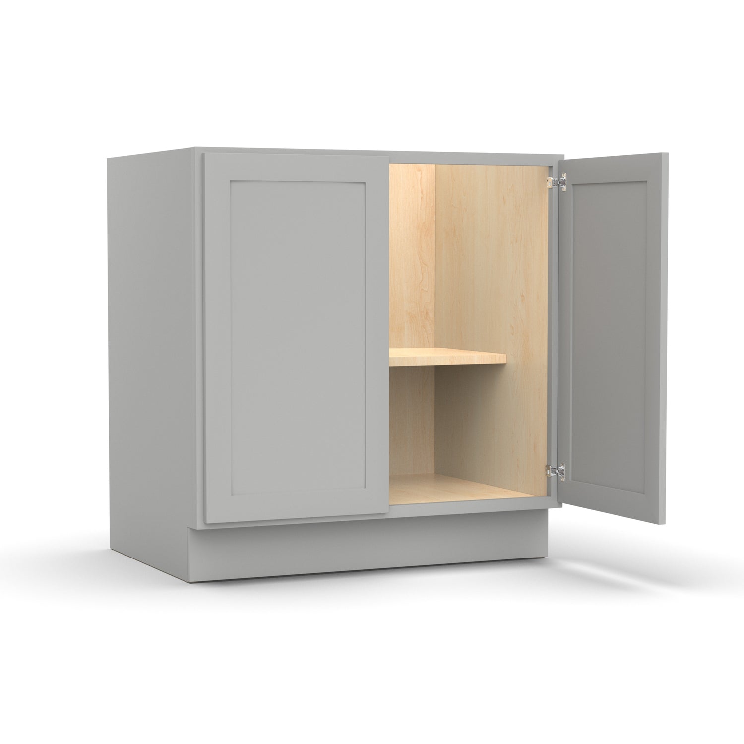 Liberty Shaker Ashen - 33 Inch Full Height Double Door Base Cabinet - 33" Width x 34.5" Height x 24" Depth